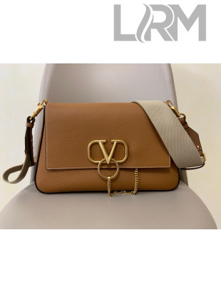 Valentino VRing Grained Calfskin Shoulder Bag 0888 Brown 2020