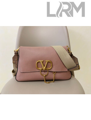 Valentino VRing Grained Calfskin Shoulder Bag 0888 Pink 2020