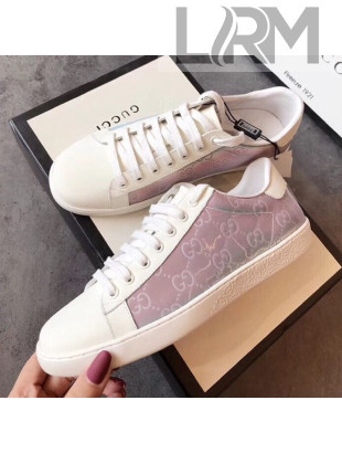 Gucci Ace Rainbow GG Leather Sneakers Pink 02 2019 (For Women and Men)