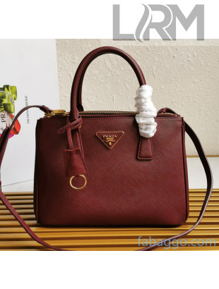 Prada Small Saffiano Leather Prada Galleria Bag 1BA863 Burgundy 2020