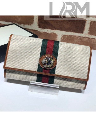 Gucci Beige Vintage Canvas Rajah Continental Wallet 573789 