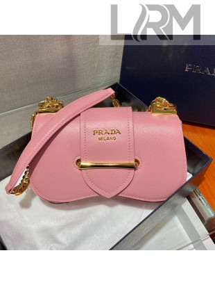 Prada Saffiano Leather Sidonie Chain Bag 1BD219 Pink 2021