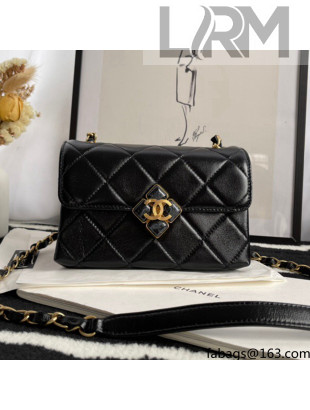 Chanel Quilted Lambskin Mini Flap Bag with Plexi & Gold-Tone Metal AS2633 Black 2021