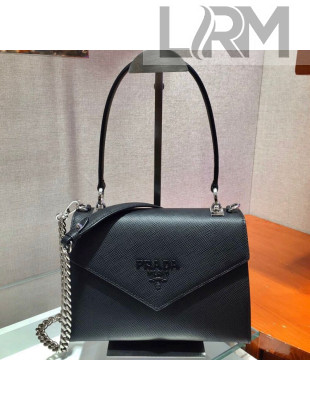 Prada Saffiano Leather Shoulder Bag 1BA186 Black 2021