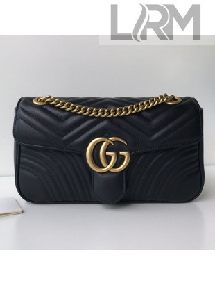 Gucci GG Marmont Leather Small Shoulder Bag ‎443497 Black/Gold 2019