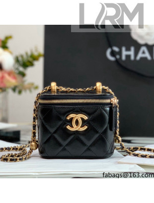 Chanel Calfskin Small Vanity with Chain AP2292 Black 2021