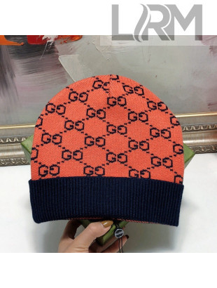 Gucci Wool Blend Knit Hat Orange 2021