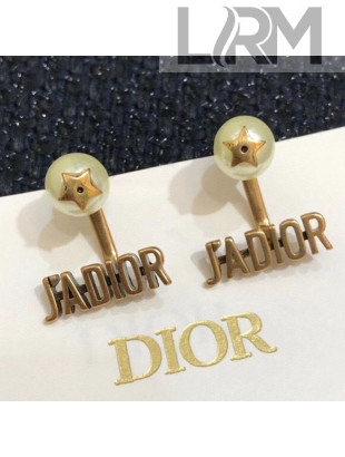 Dior J'Adior Pearl Short Earrings Aged Gold/White 2020