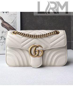 Gucci GG Marmont Leather Small Shoulder Bag ‎443497 White