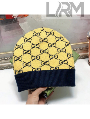 Gucci Wool Blend Knit Hat Yellow 2021