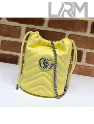 Gucci GG Marmont Matelassé Mini Bucket Bag 575163 Pastel Yellow 2020