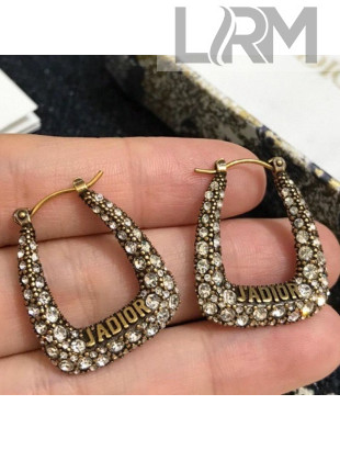 Dior J'Adior Crystal Earrings Aged Gold/White 2020
