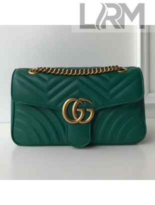 Gucci GG Marmont Leather Small Shoulder Bag ‎443497 Green
