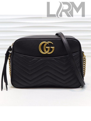 Gucci GG Marmont Leather Medium Shoulder Bag 443499 Black 2019
