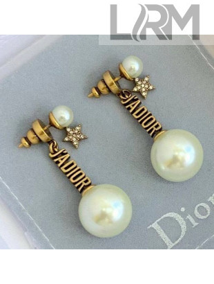 Dior J'Adior Pearl Earrings Aged Gold/White 2020