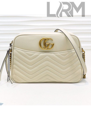 Gucci GG Marmont Leather Medium Shoulder Bag 443499 White 2019