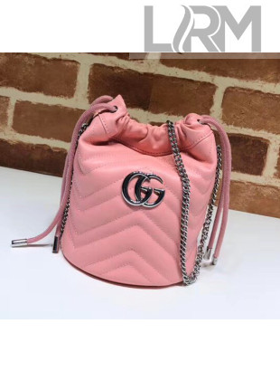 Gucci GG Marmont Matelassé Mini Bucket Bag 575163 Pastel Pink 2020