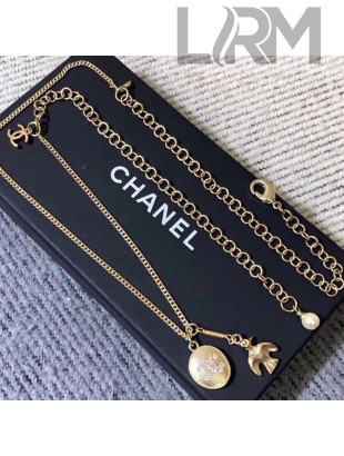 Chanel Bird Metal Pendant Long Nacklace AB2131 2019