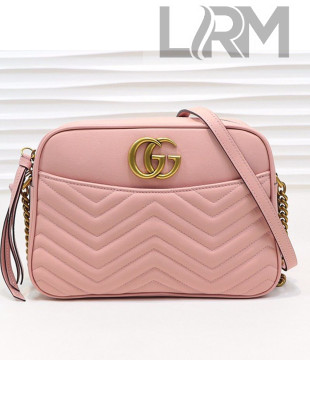 Gucci GG Marmont Leather Medium Shoulder Bag 443499 Pink 2019