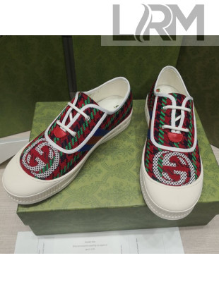 Gucci Houndstooth Sneakers Green/Red 35 2021