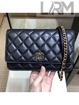Chanel Quilted Lambskin Wallet on Chain WOC AP0724 Black 2019