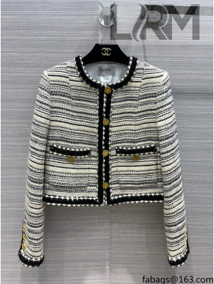 Chanel Tweed Jacket CHJ30156 Black/White 2022