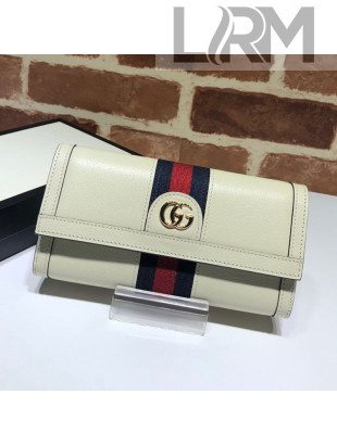 Gucci Ophidia Flap Continental Wallet 523153 White 