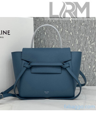 Celine Nano Belt Bag In Grained Calfskin Blue 2020