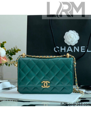 Chanel Quilted Calfskin Mini Flap Bag with Adjustable Strap AS2615 Green 2021