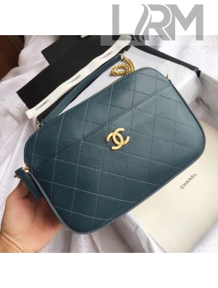 Chanel Button up Calfskin and Grosgrain Camera Case Bag A57575 Green 2018