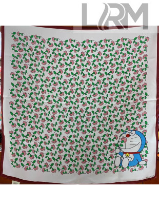 Doraemon x Gucci Print Silk Square Scarf 90x90cm 2021