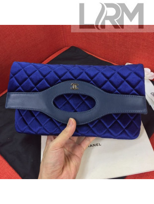 Chanel Quilted Velvet 31 Clutch A70521 Blue 2019