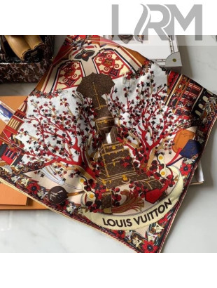 Louis Vuitton Le Tout Paris Silk Square Scarf 90x90cm Beige 2021
