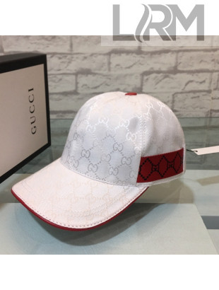 Gucci GG Baseball Hat White/Red 2021