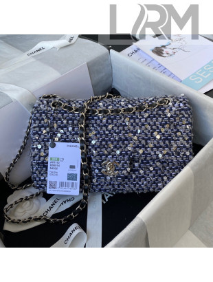 Chanel Tweed & Sequins Medium Classic Flap Bag 2021