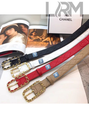 Chanel Quilted Lambskin Belt 30mm with Square Chain Buckle 2019