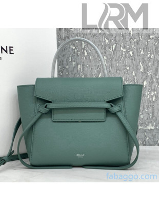 Celine Nano Belt Bag In Grained Calfskin Green 03 2020