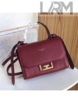 Givenchy Calfskin Leather Mini Eden Bag Burgundy 2019