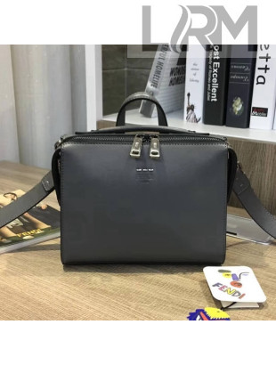Fendi Mini Messenger Bag in Smooth Leather Gray 2018