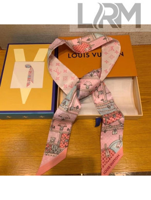 Louis Vuitton Let's Go BB Silk Bandeau Scarf 5x120cm Light Pink 2021