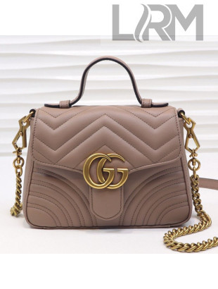 Gucci GG Marmont Leather Mini Top Handle Bag 547260 Dusty Pink 2019