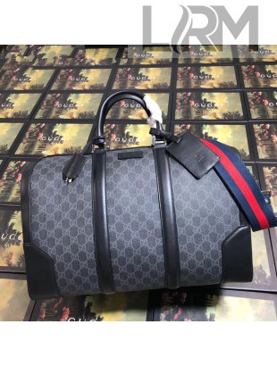 Gucci Soft GG Supreme Carry-on Travel Duffle Bag ‎474131 Black/Grey 2019