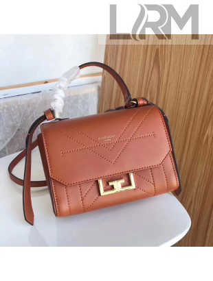Givenchy Calfskin Leather Mini Eden Bag Brown 2019