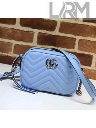Gucci GG Marmont Matelassé Mini Shoulder Bag 448065 Pastel Blue 2020
