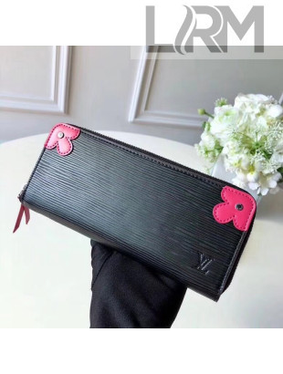 Louis Vuitton Epi Blooming Leather Clemence Wallet M62967 Black 2018