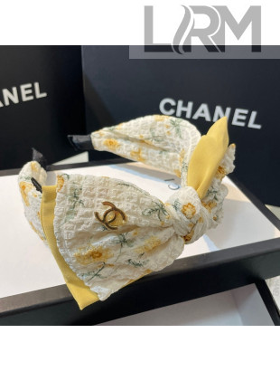 Chanel Flora Print Headband Pale Yellow 2021