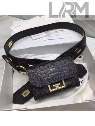Givenchy Nano Eden Bag in Crocodile Pattern Calfskin Leather Black 2020
