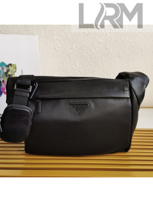 Prada Men's Leather Crossbody Bag 2VH125 Black 2021