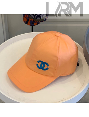 Chanel Chinlon Fabric Baseball Hat Orange 2021