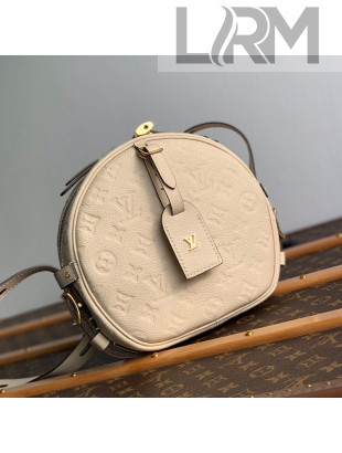 Louis Vuitton Boite Chapeau Souple MM Bag in Monogram Embossed Leather M45276 Cream Beige 2020